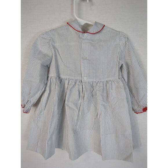 Baby Togs Vintage 80's Tulip Corduroy Pinafore Striped Dress 2 Piece 2T - Picture 9 of 11